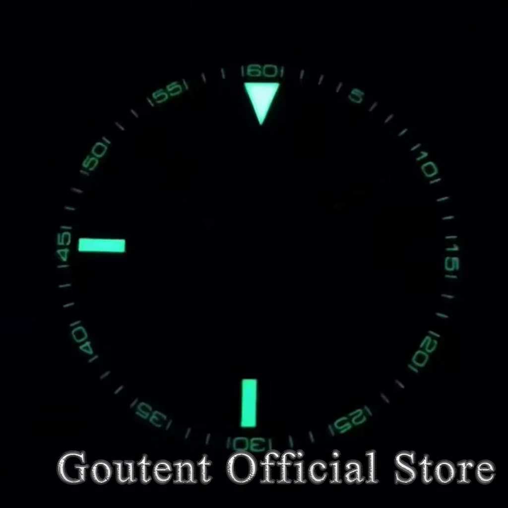 Goutent 29mm Sterile Gray Roman Numeral Watch Dial Green Luminous Fit NH35 Automatic Movement