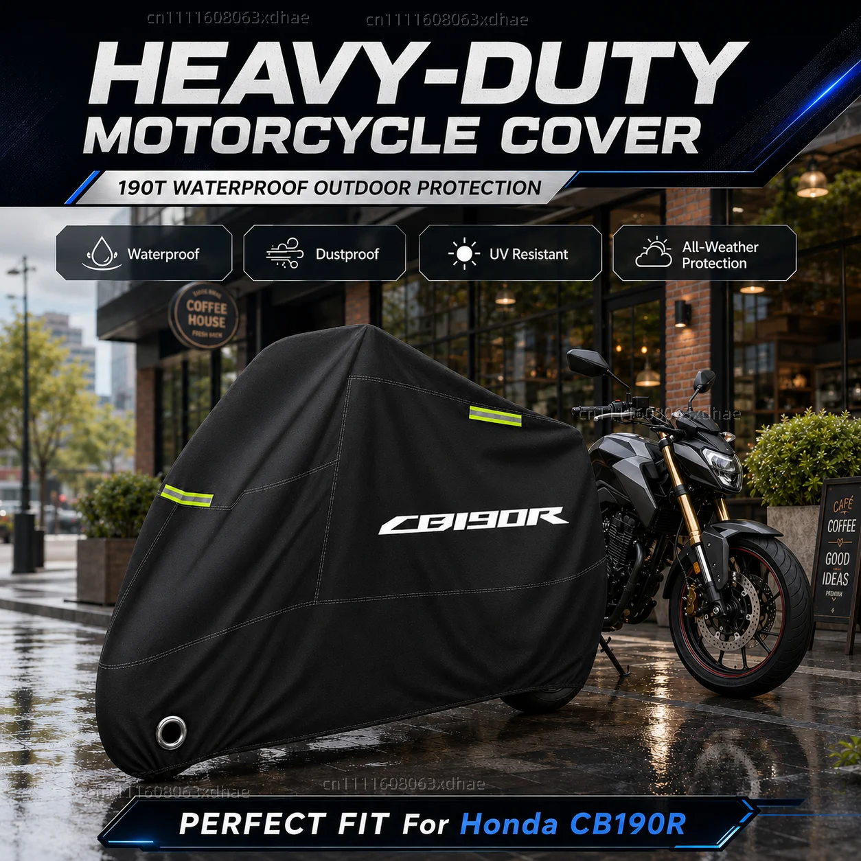 

Premium Motorcycle Cover All Weather Dust Rain UV Protection 190T Oxford Cloth For For Honda CB190R CB 190R 2022 2021 2020