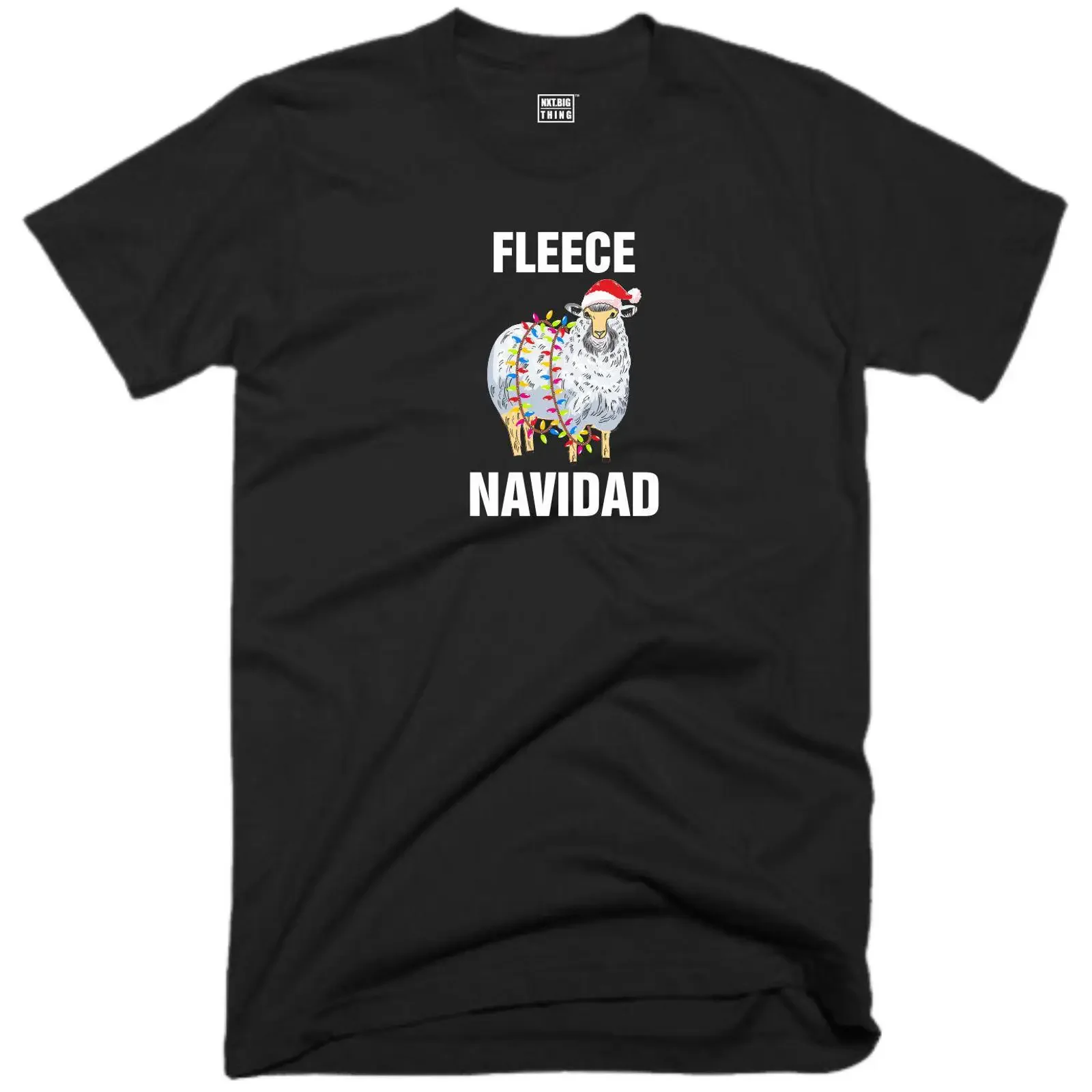 Fleece Navidad T Shirt Christmas Clothing Funny Rude Offensive Joke Xmas Lights Festive Sheep Birthday Top vintage Washed