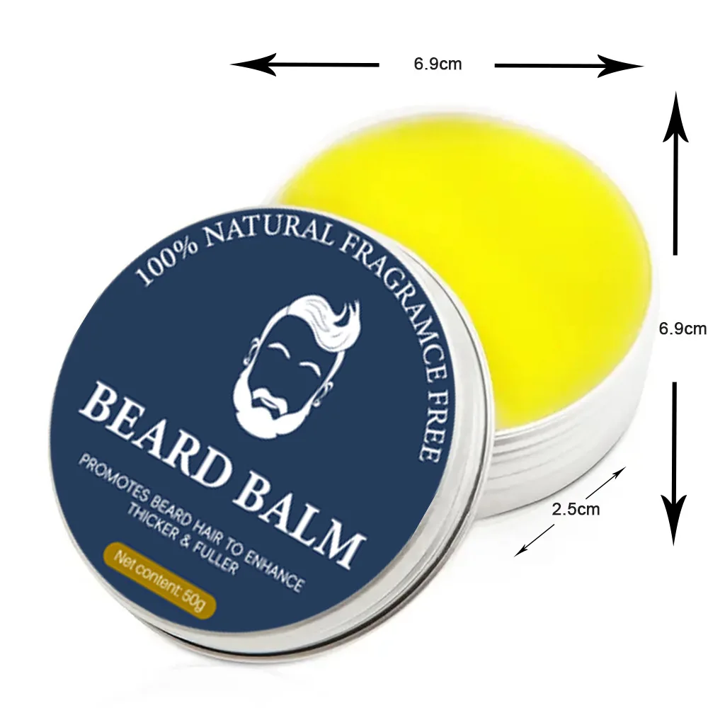 Creme de cuidados nutritivos para barba masculina, cera de barba, condicionador natural, suave