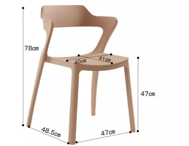 Simple Plastic Chairs - Antique Retro Lounge Bench with Backrest, Stackable Home Chewing Furniture, Retro Plastic Dining Chair