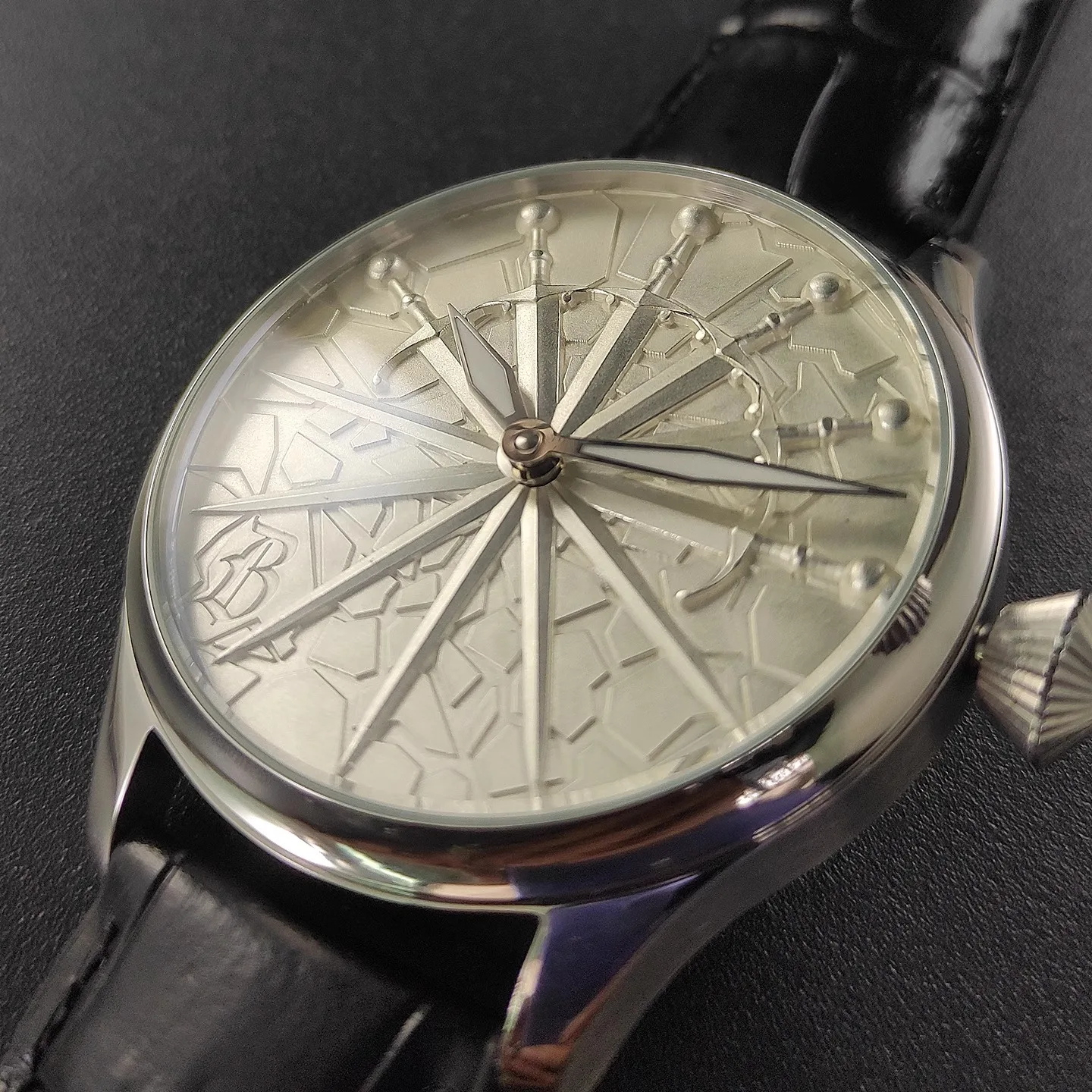 Vakuy ساعة عسكرية ميكانيكية يدوية 42 ملم للرجال ستة أوردة Excalibur Dafei Seagull ST3601 Jones Sword Swiss قوية مضيئة