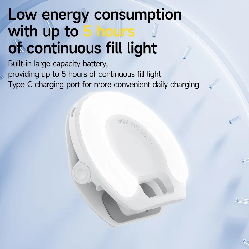 Smartphone LED Handheld Selfie Ring Light Portable Mini Durable Practical Three Stop Dimming Circle Photography Clip Fill Light