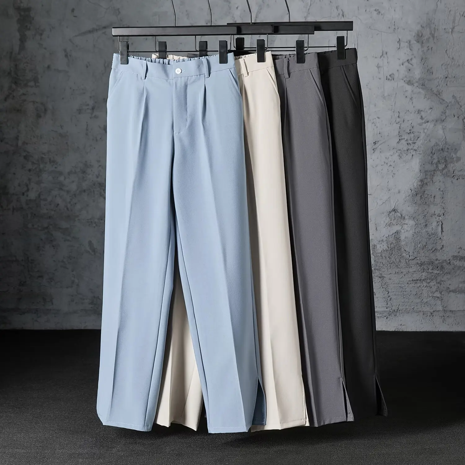 Herbsthosen für Herren, lockere Freizeithosen mit guter Drapierung, bodenlange Hosen, koreanischer Stil, trendige gerade Anzughosen. – Detail 30