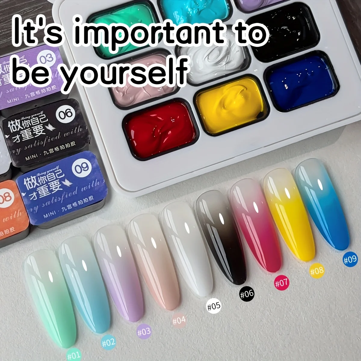 

Jillradia 9-Colors Nail Art Gel Polish Kit with Floral & Vine Patterns, Soak Off UV/LED Gel for Creative DIY Nail Design