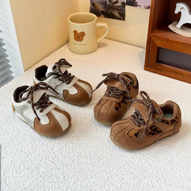 

Kawaii Y2K повседневная обувь, модная детская обувь S, универсальная тренировочная обувь в стиле ретро с леопардовым принтом, осень-зима 2024, новинка для девочек и мальчиков