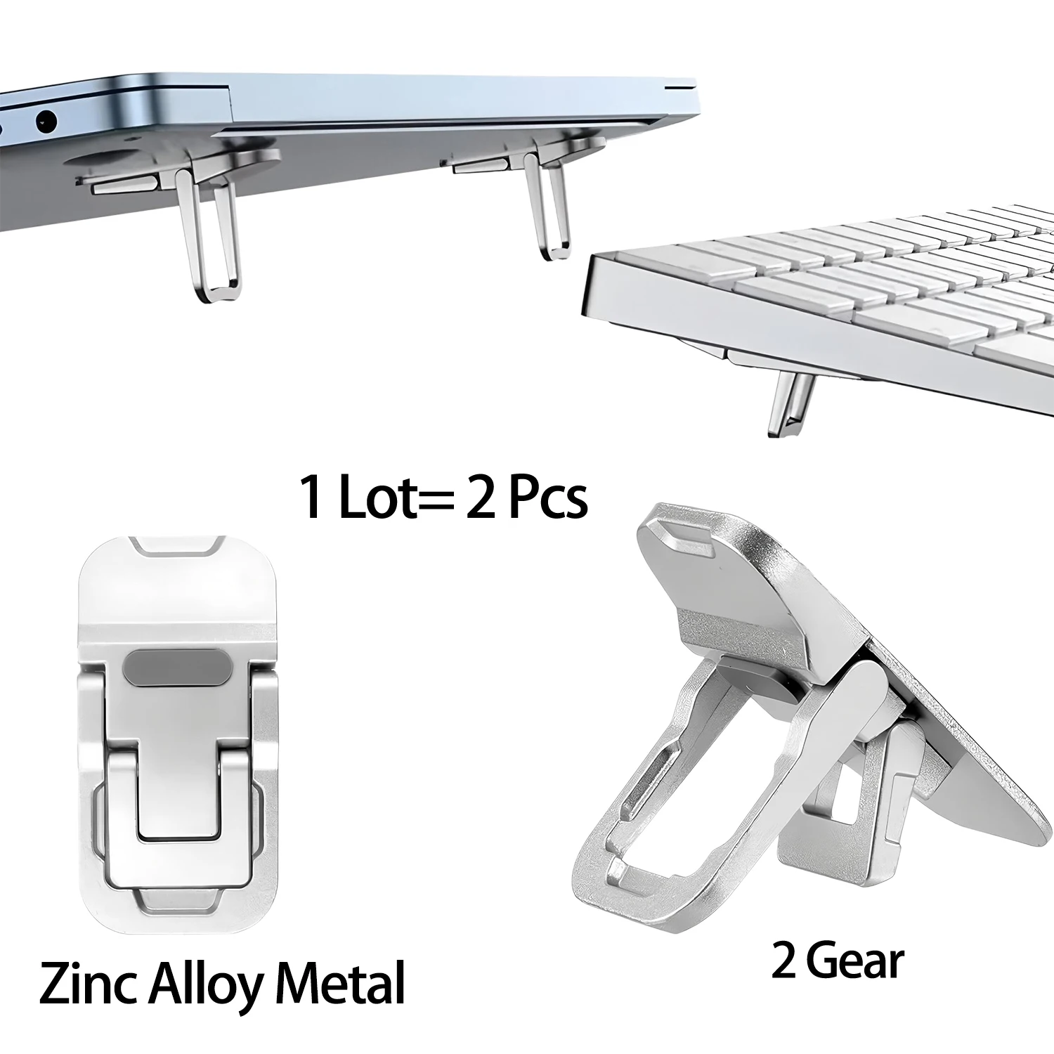 2PCS Mini Foldable Invisible Laptop Stand With 2 Adjustable Angles Foldable Invisible Laptop Riser for Notebook Cooling Holder