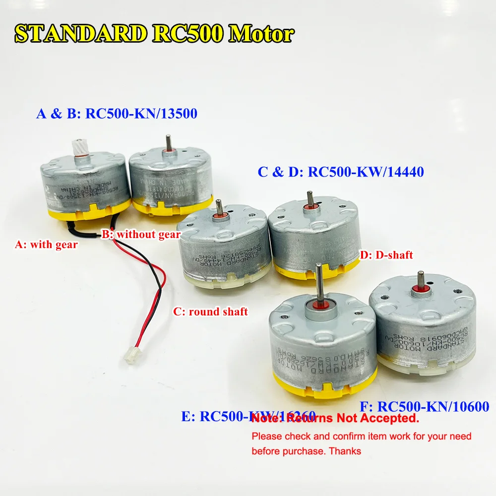 1PC Standard RC500-KN 13500 Motor/ RC500-KW 14440 Motor/ RC500-KW 16260 Motor/ RC500-KN 10600 Motor for Robot Sweeper