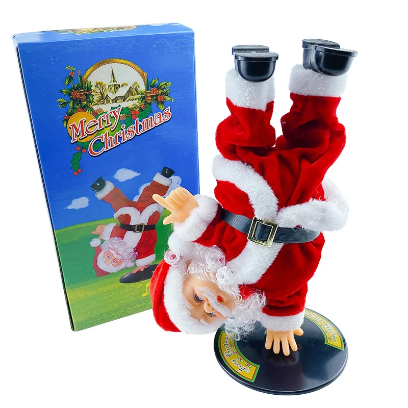 Electric Santa Claus Handstand Toy - Christmas Decorations Rotating Singing And Dancing Figurine Children's Gift New Year Gift