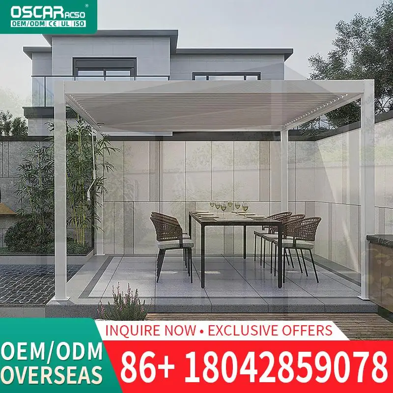 جودة عالية سهلة التركيب مقاوم للماء كهربائي قابل للسحب في الهواء الطلق عريشة PVC أوتوماتيكية لحديقة الفناء الخلفي العريشة #2