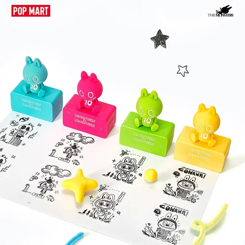 POP MART LABUBU THE MONSTERS Serie 10.° Aniversario - Caja Sorpresa con Imán para Refrigerador, Juguetes Coleccionables Kawaii, Figuras Decorativas para el Hogar