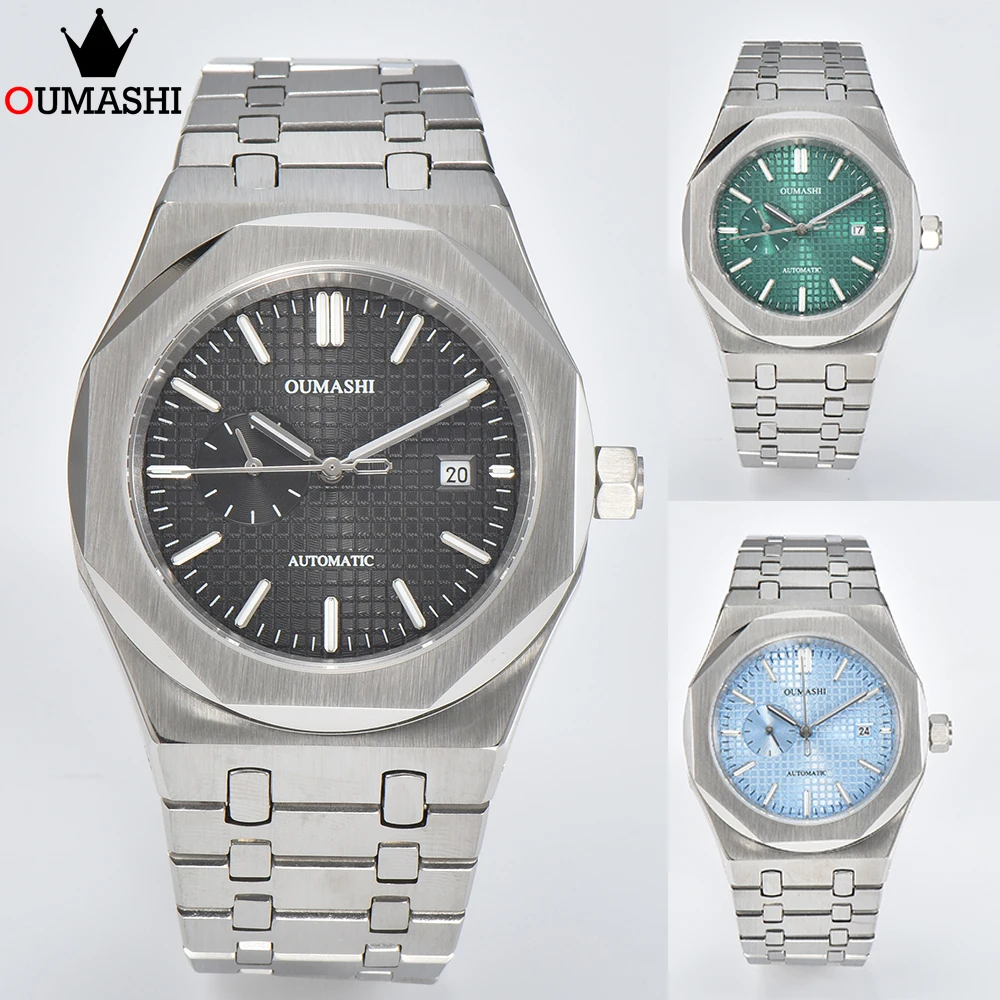 

OUMASHI 42mm Men's Automatic Mechanical Watch Miyota8217 Movement Stainless Steel Sapphire Glass Waterproof 100 Meters