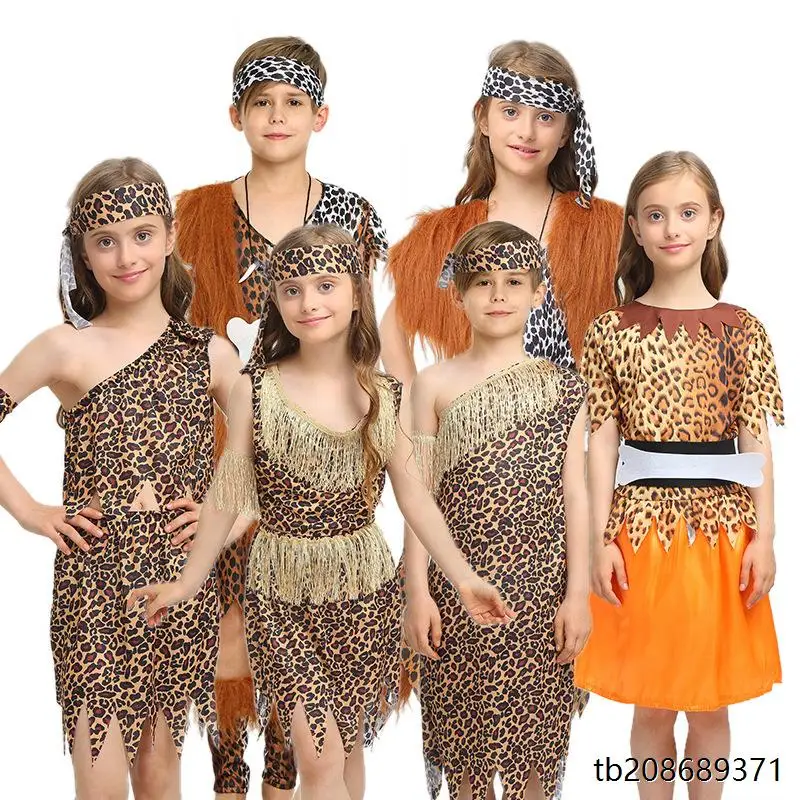 أزياء تنكرية للأطفال بطبعة جلد الدب الهندي البري، ملابس للجنسين لعروض الأداء التنكري #4