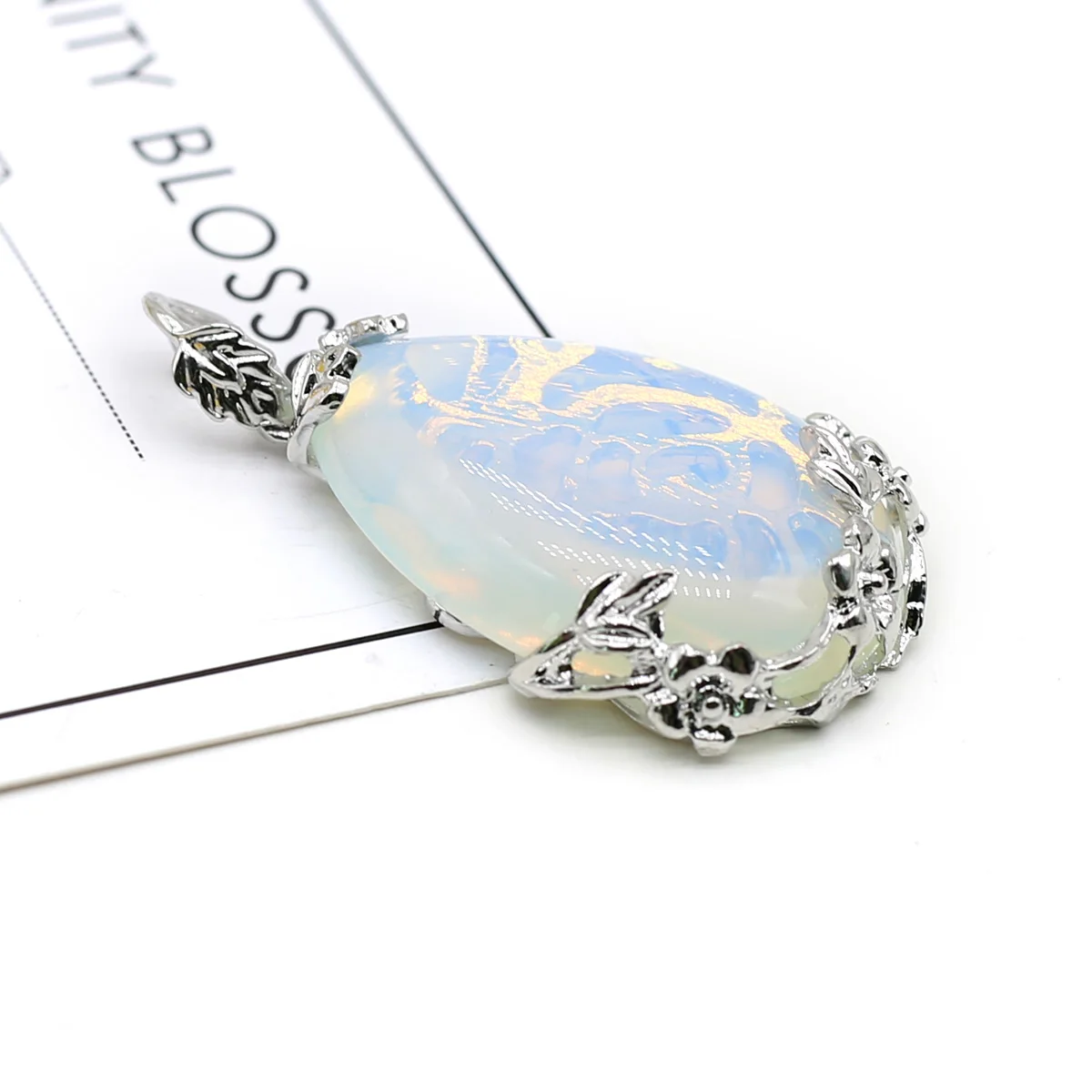 1 قطعة قلادة الحجر الطبيعي أوبال روز كوارتز العقيق عين النمر بلورات استشفاء السحر لصنع المجوهرات عقد دي اي واي أقراط