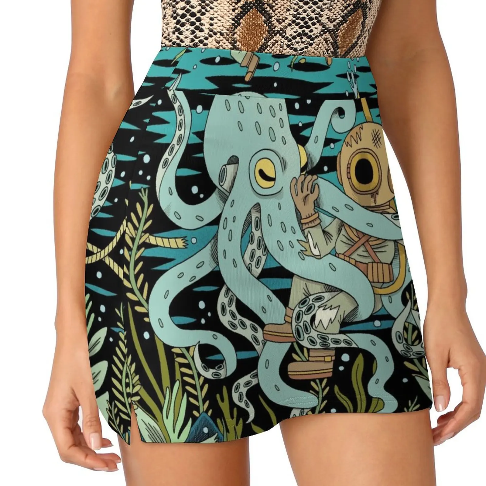 Diver Mini Skirt Skirt satin Clothes for summer