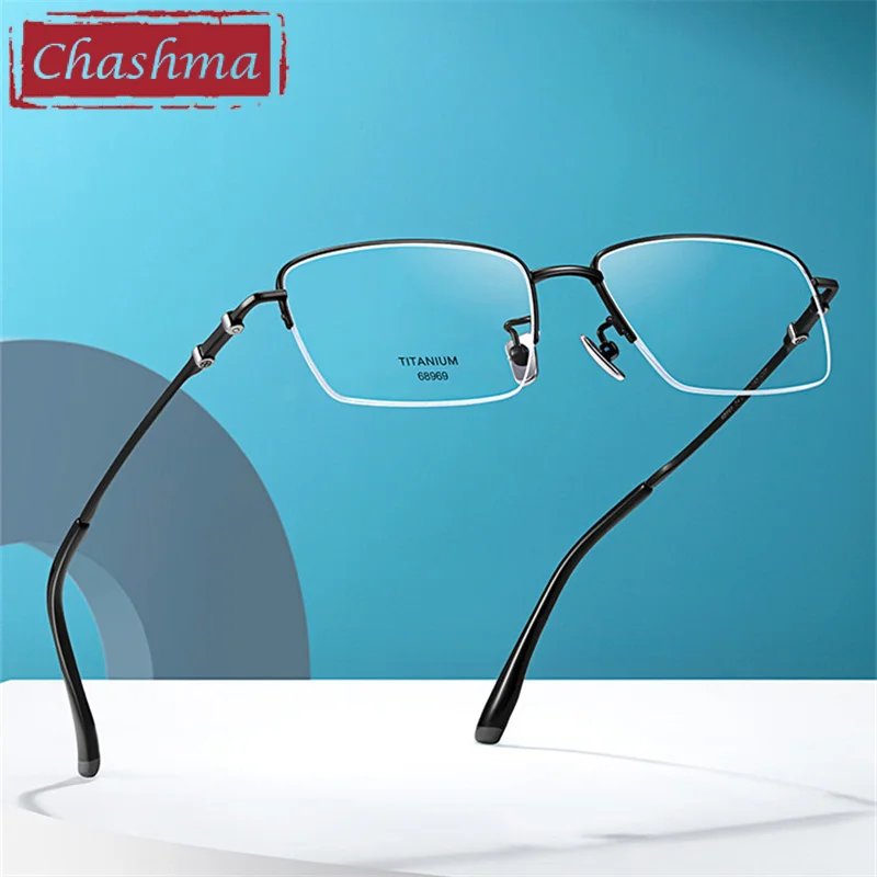 Chashma Pure Titanium Eyewear Frame Optical Ultra Light Designer Top Quality Prescription Lenses Frame Men Gafas for Recipe