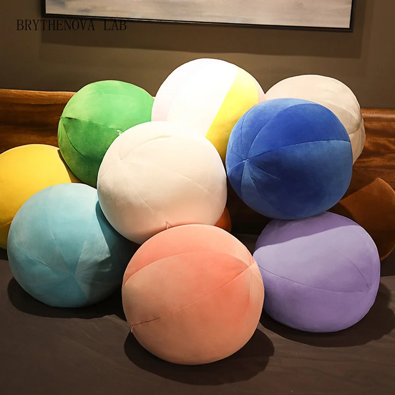 Nordic Style Round Ball Cushion Velvet Seat Pouf Stuffed Throw Room Pillow Sofa Decor Soft Ball Cushion Waist Back