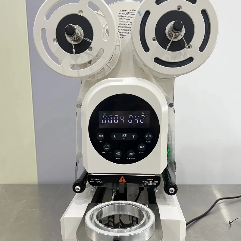 

Коммерческая автоматическая машина для термосварки, полипропиленовая пластиковая бумага, сок, пузырь, чай, чашка, крышка, машина для запечатывания напитков