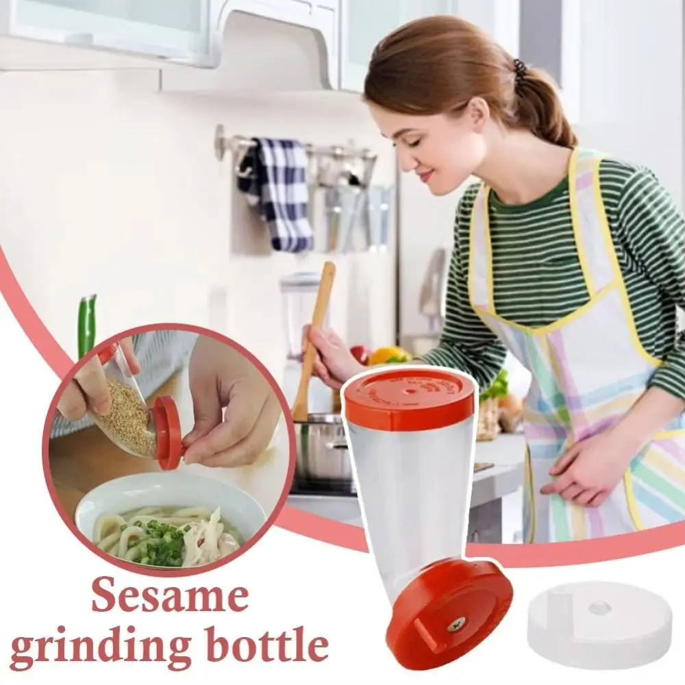 

New Hand-Rotated Sesame Seed Grinder Plastic Multifunctional Spice Container Spice Grinder Home Kitchen Tool