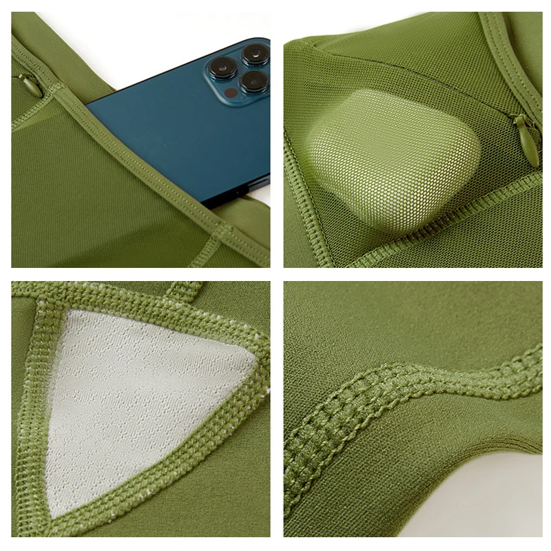 Pantaloncini da corsa per maratona da donna con stoccaggio a vita intera e fodera antibatterica Palestra Yoga Ciclismo Pantaloncini sportivi atletici ad asciugatura rapida