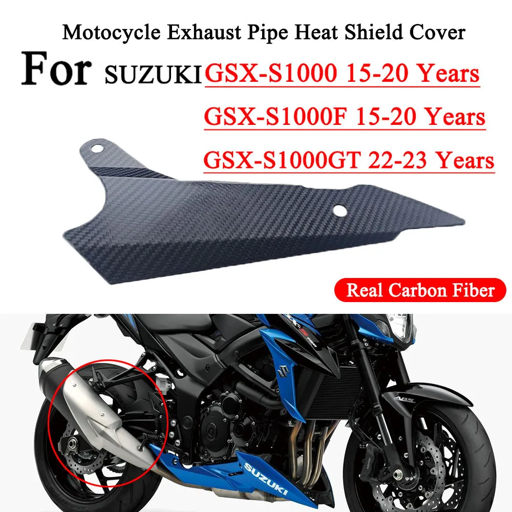 

Slip On For SUZUKI GSX-S1000 GSX-S 1000F 1000GT GSXS 1000 2015-2023 Motorcycle Exhaust Pipe Carbon Fiber Heat Shield Cover Guard