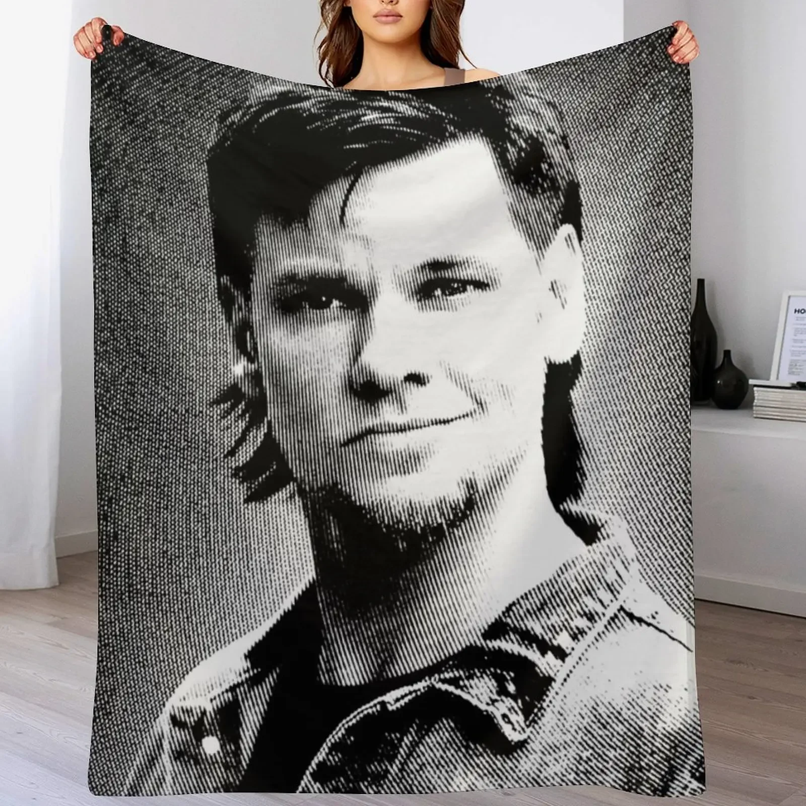 

Theo Von Black & White Portrait (Linocut) Throw Blanket anime Plush Comforter Sofa Throw Blankets