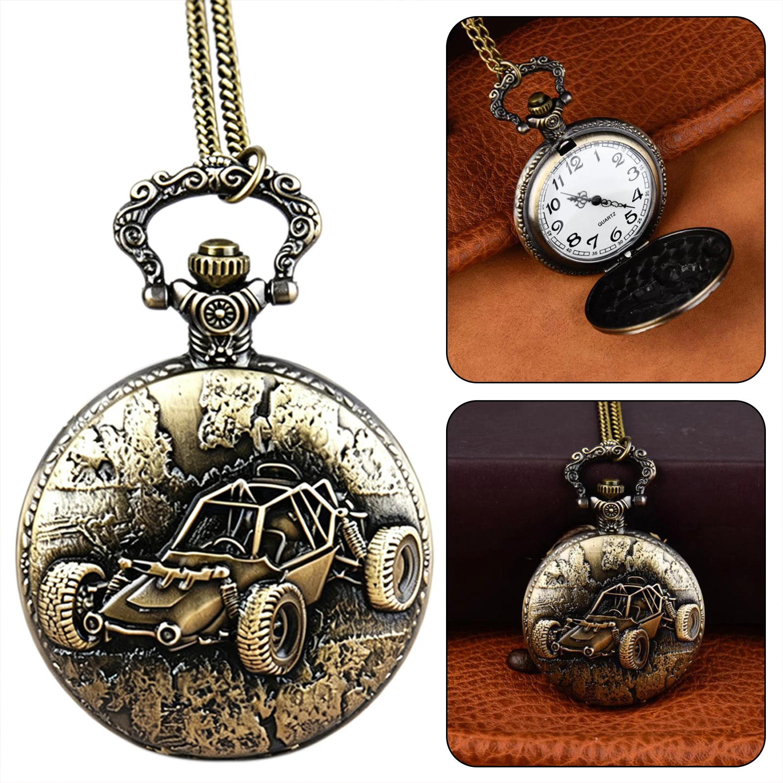 Vintage Pocket Watches,Classic-Quartz Necklace Pendant Watches,Nostalgia-Style Clock With Chain For Women Men