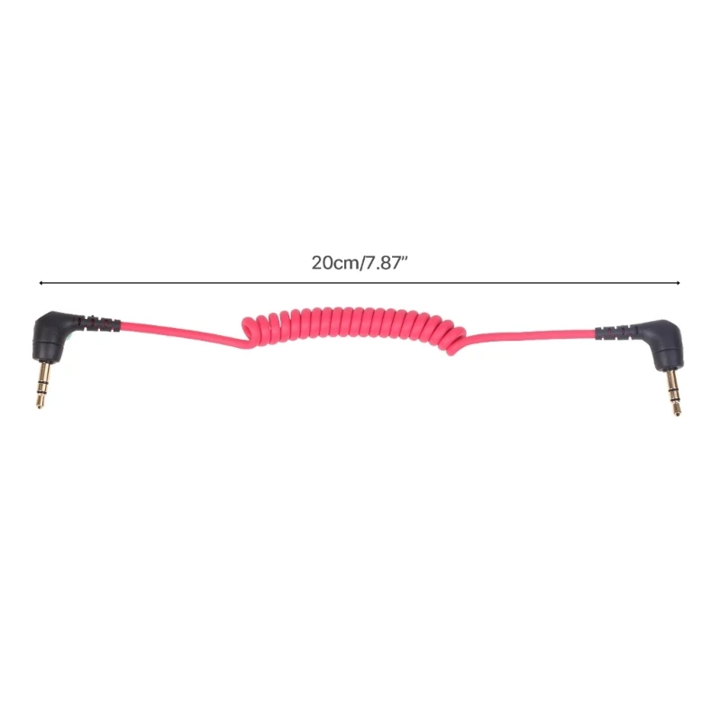 3.5mm TRS Male Microphones Cable for Rode SC2, Male to Male Spring Coiled Right Angled Mic Cord Connection Camera DropShipping - Image 6