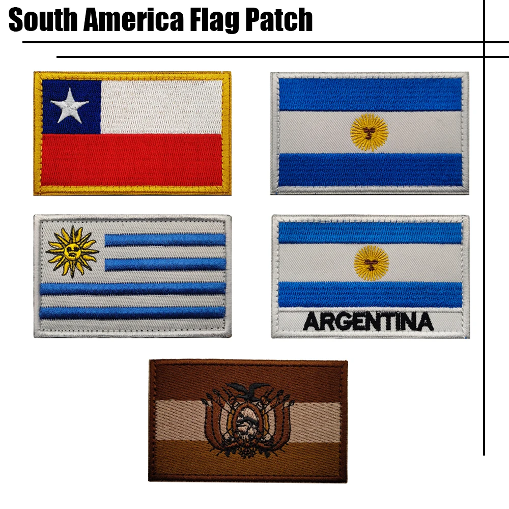 South America National Embroidery Flag Patch Country Flag Of Ecuador Colombla Perla Flag Patch DIY For Armty Backpack Label