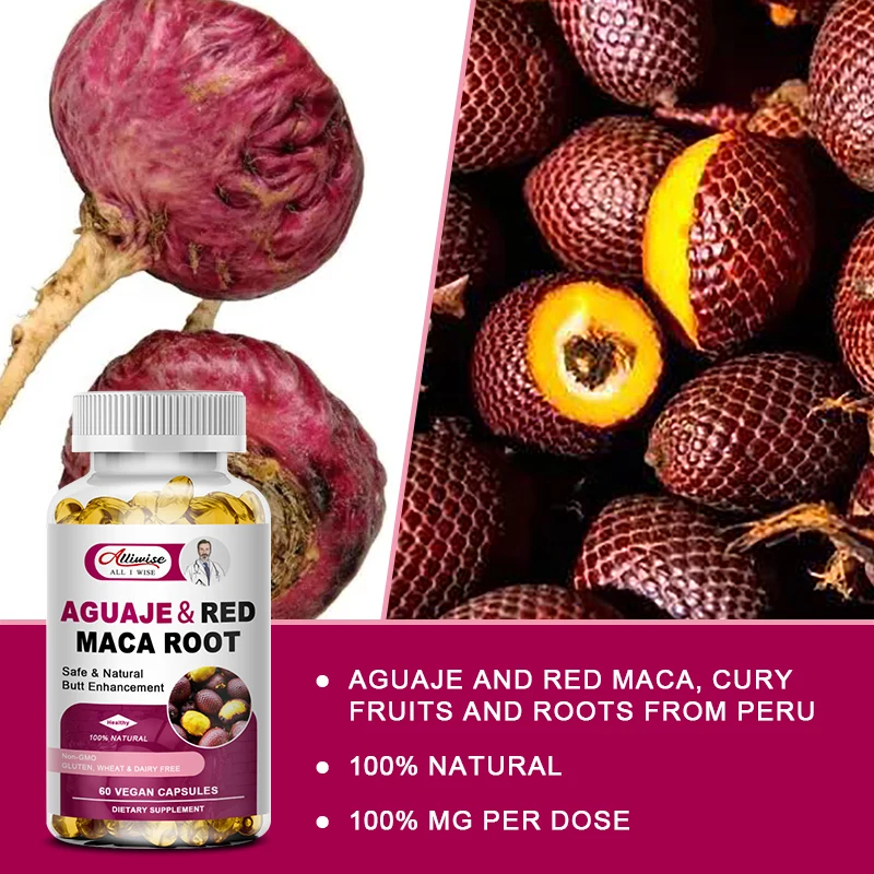 Alliwise Natural Plant AGUAJE & REDMACA capsule Extract Big Butt glutei ingrandimento HIP UP aumenta i fianchi rendi il culo più grande