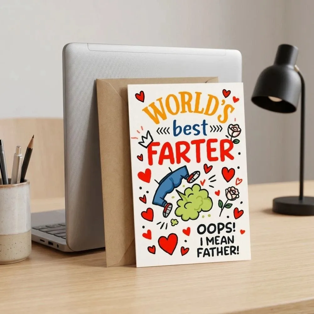 Creative Humorous Message Father's Day Card Funny Design With Envelope Father's Day Gifts Best Wishes Invitation Card Dad