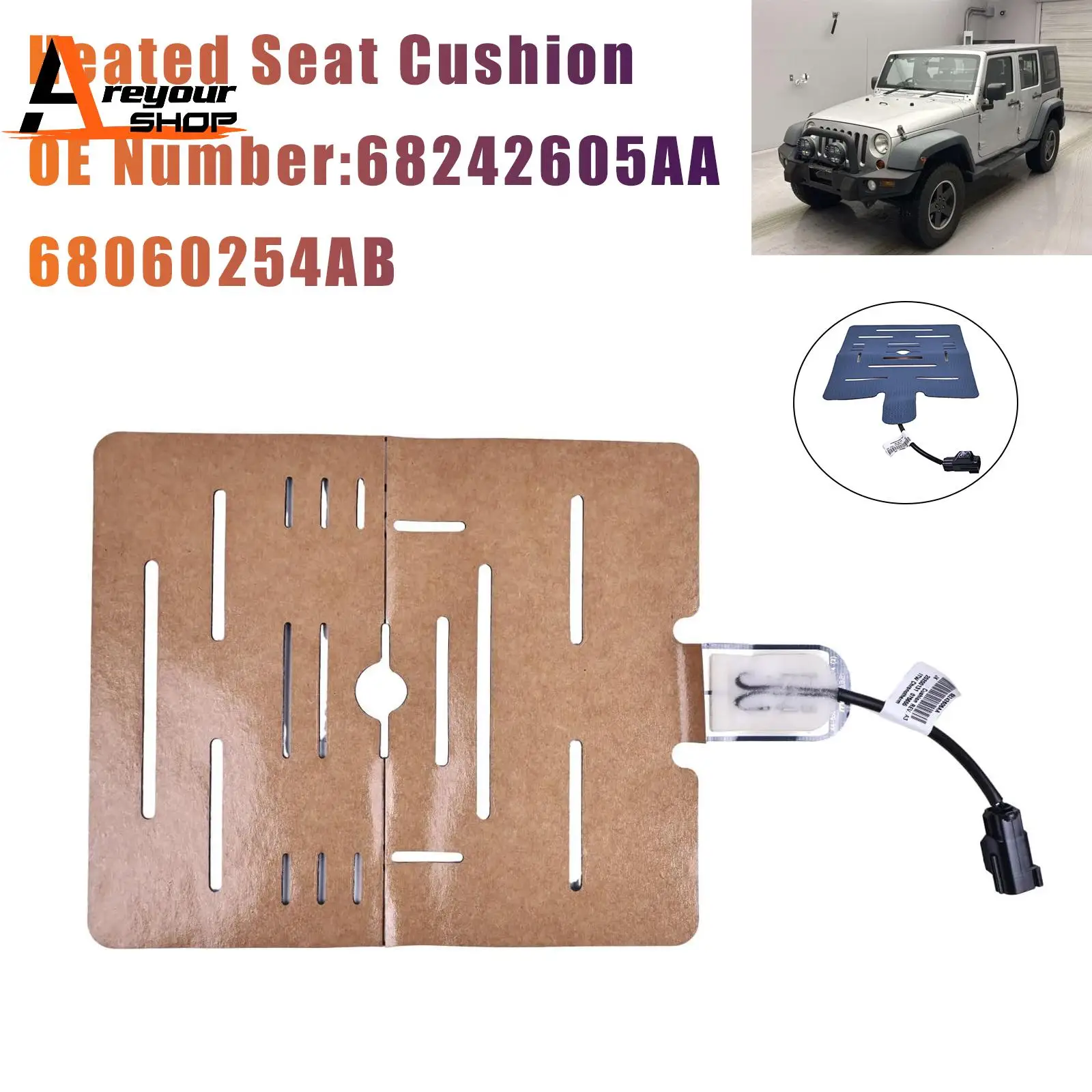 

Подушка с подогревом Areyourshop 68242605AA 68060254AB для Jeep Wrangler 2011-2012