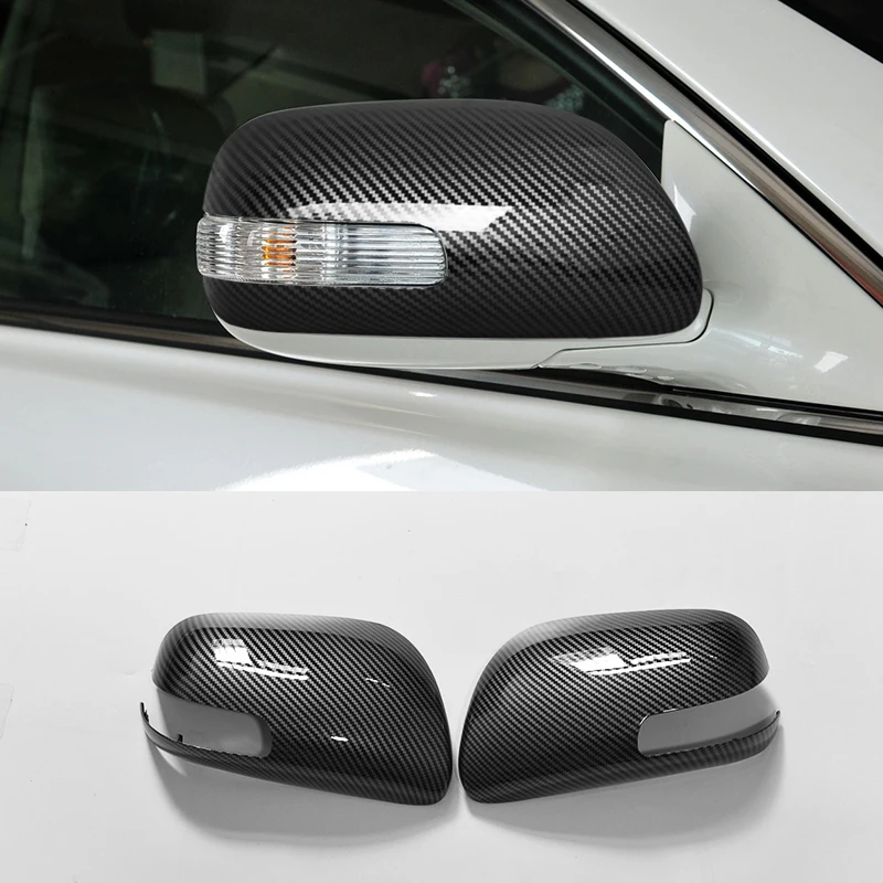 For Toyota COROLLA ALTIS E140 E150 2006-2012 ,black carbon fiber rearview mirror cover replacement buckle  2007 2008 2009 2010