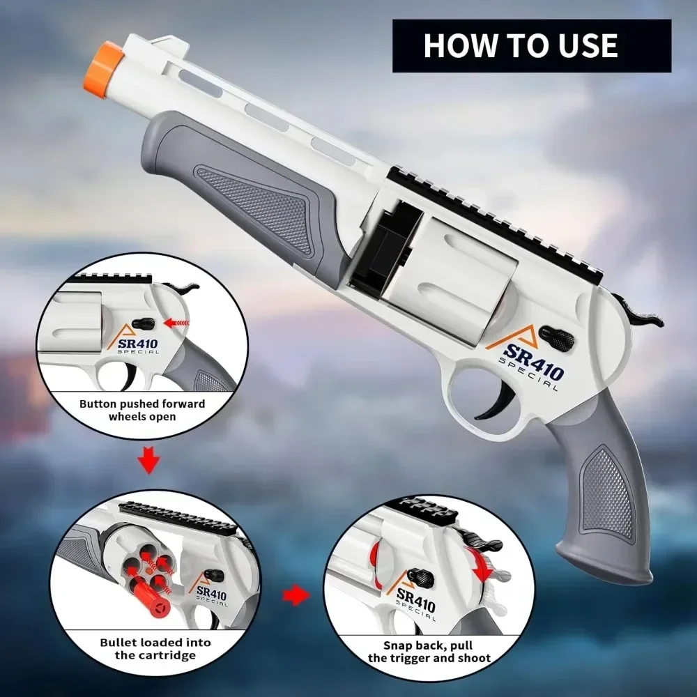 RevolverToy Guns Shell Throwing Soft Bullet Launcher Outdoor CS Shotgun Shooting Game Model Toy for Children Kids Christmas Gift