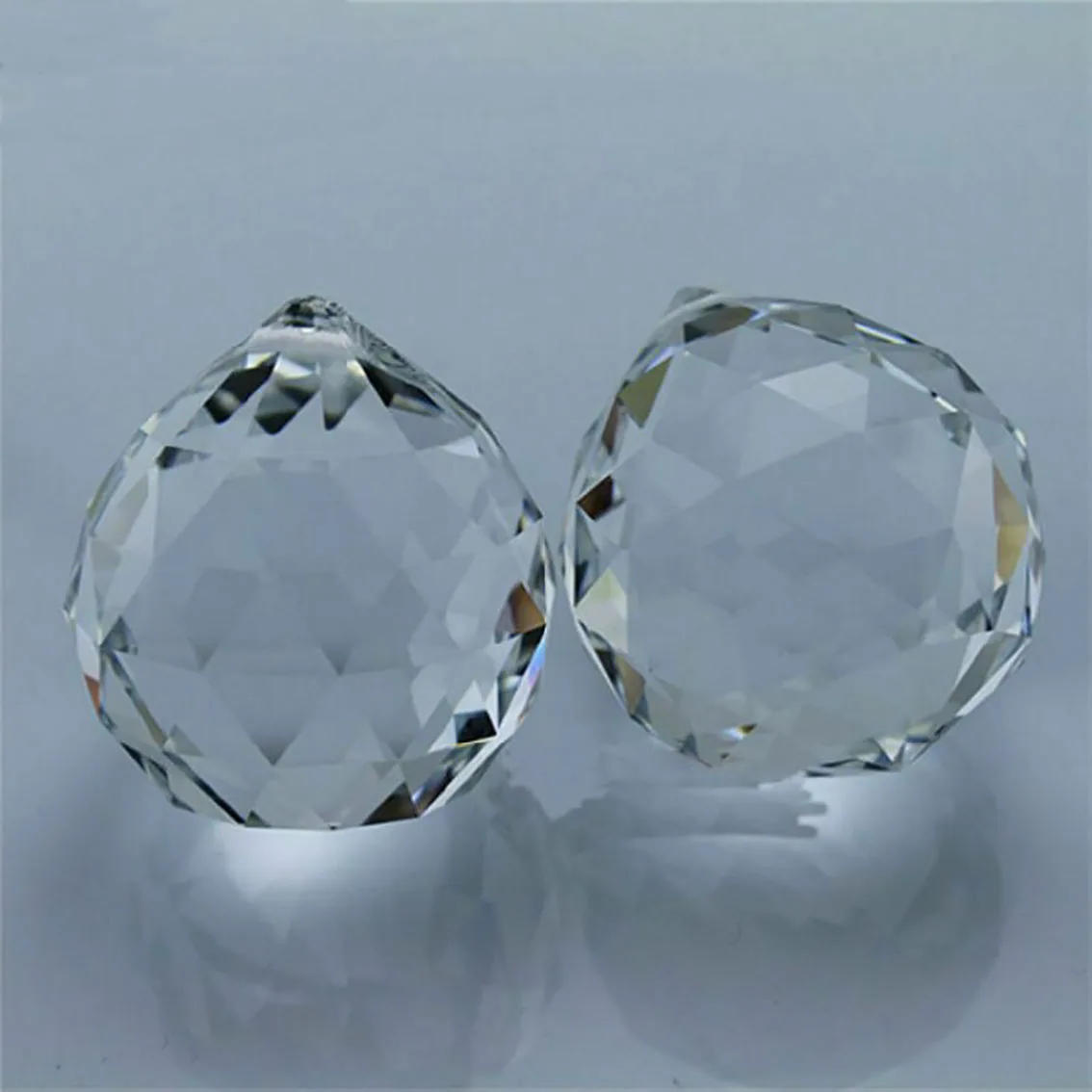 Clear Faceted Crystal Ball 20/30/40/50/60mm Transparent Glass Suncatcher Prism Pendant Bead for DIY Handmade Party Decorating