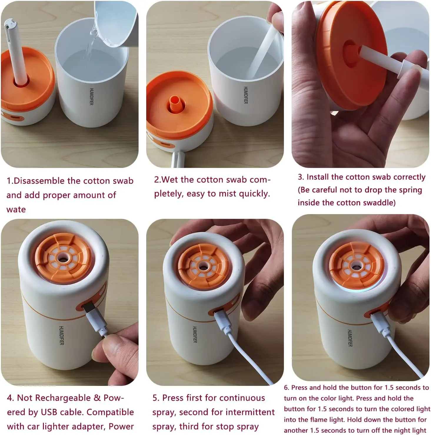 Mini Air Humidifier USB 212ML Aroma Essential Oil Diffuser Purifier Aromatherapy Mist Maker Color Lights For Car Home Bedroom