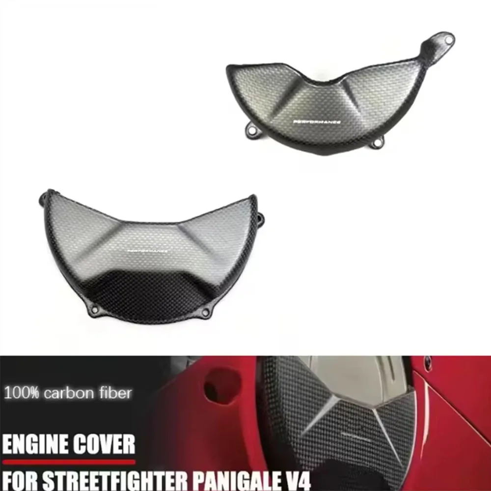 Motorcycle Accessories Carbon Fibe Engine cover Protection For DUCATI PANIGALE V4 V4S V4R 2018-2025 Streetfighter V4/S