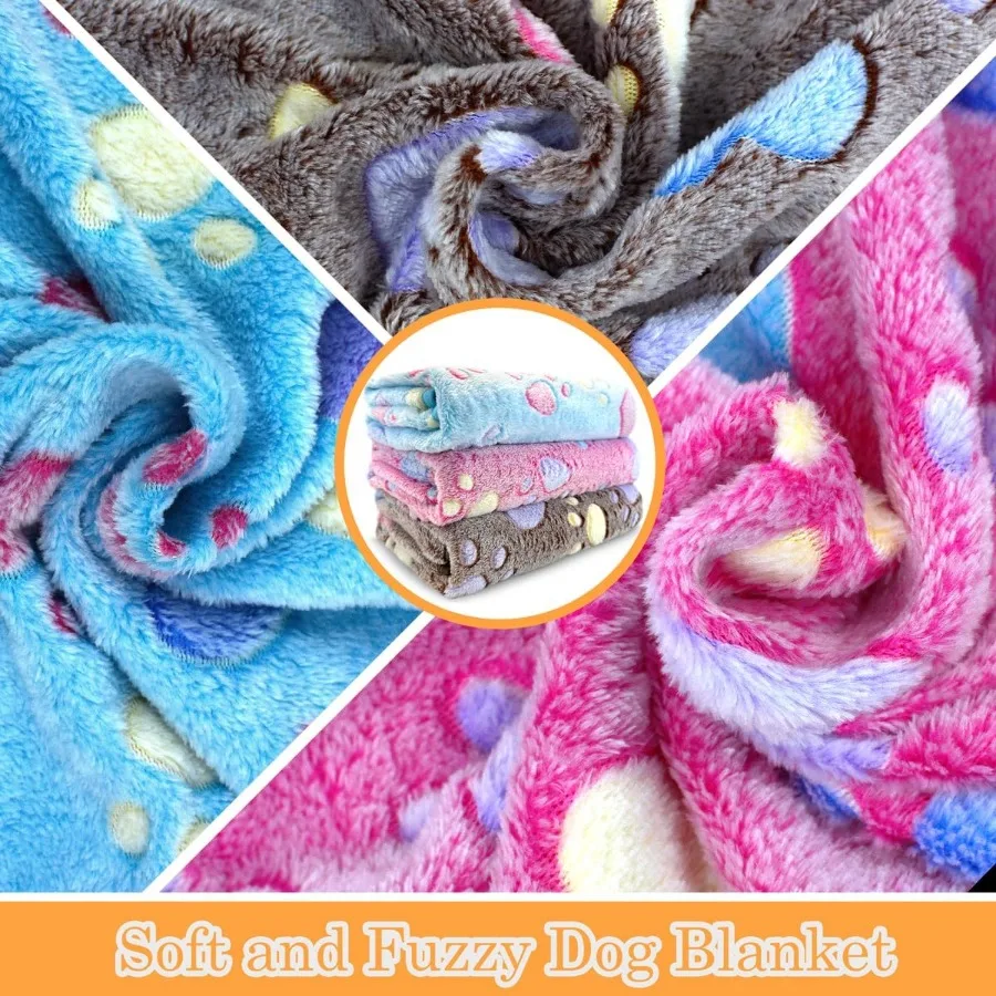 Washable Dog Blankets for Medium to Large Dogs 3 Pack Fuzzy Soft Pet Throw Cover for Kennel Crate Bed 41 x 31 Ideal for Indoor