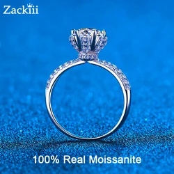 Certified 5 Carat Diamond Engagement Ring For Women 14K White Gold Sterling Silver Bridal Moissanite Rings Wedding Band GRA