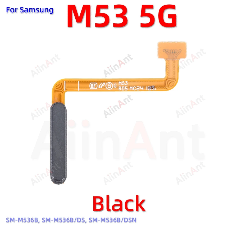 Home Power Back Button Touch ID Finger Scanner Fingerprint Sensor Flex Cable For Samsung Galaxy M53 M54 M62 4G 5G