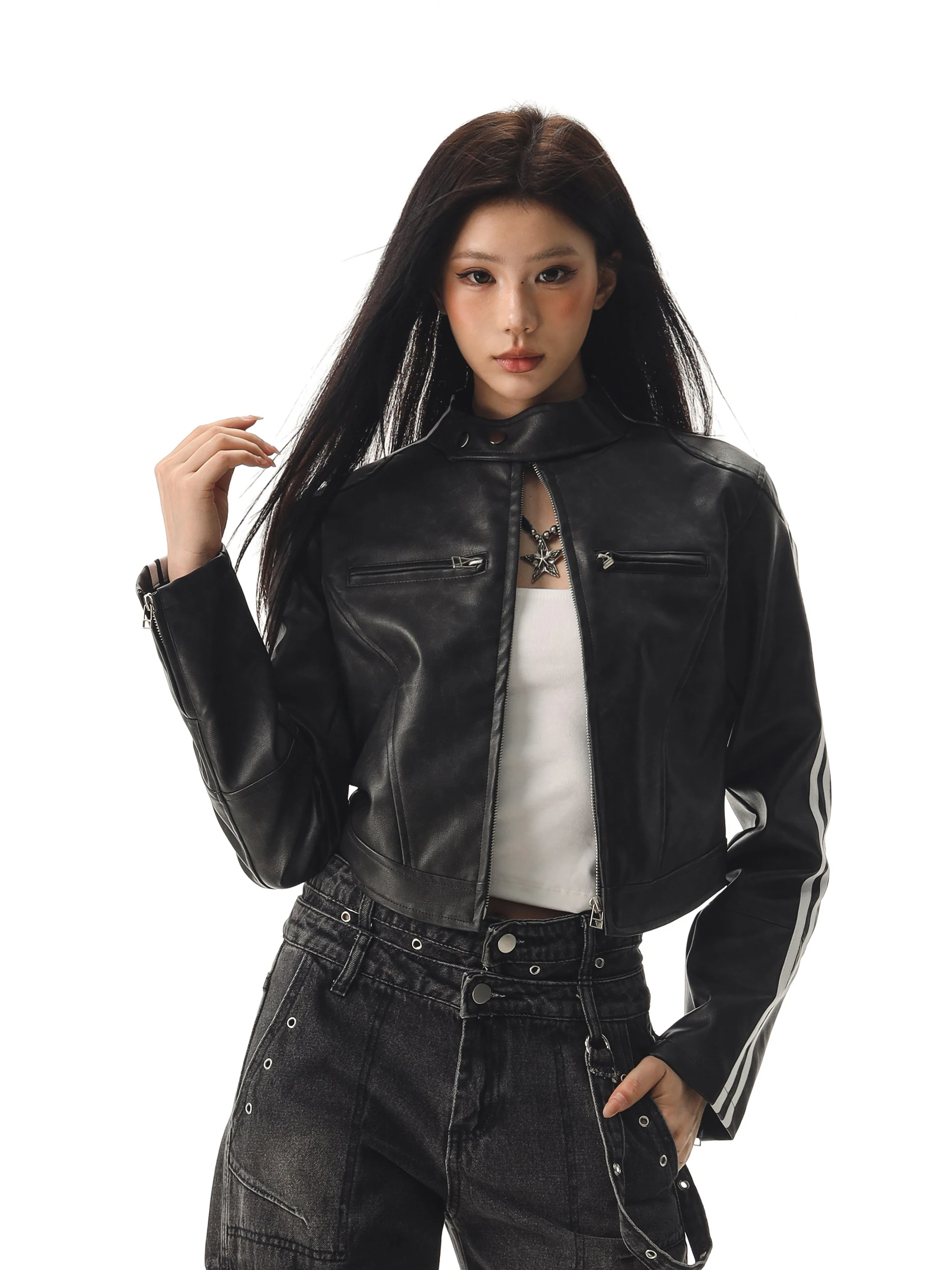Slim Fit American Sle Leather Jaet Women's ort Coat CCAPTAINBEER Beer Captain Brand Faionable Autumn New Arrival
