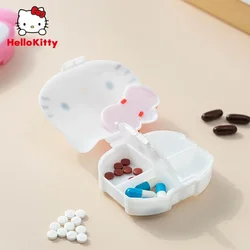 Sanrio Kawaii Hello Kitty portapillole My Melody Cute Cartoon Pill Vitamin Girls Portable Outdoor Travel Split Charging Storage Box