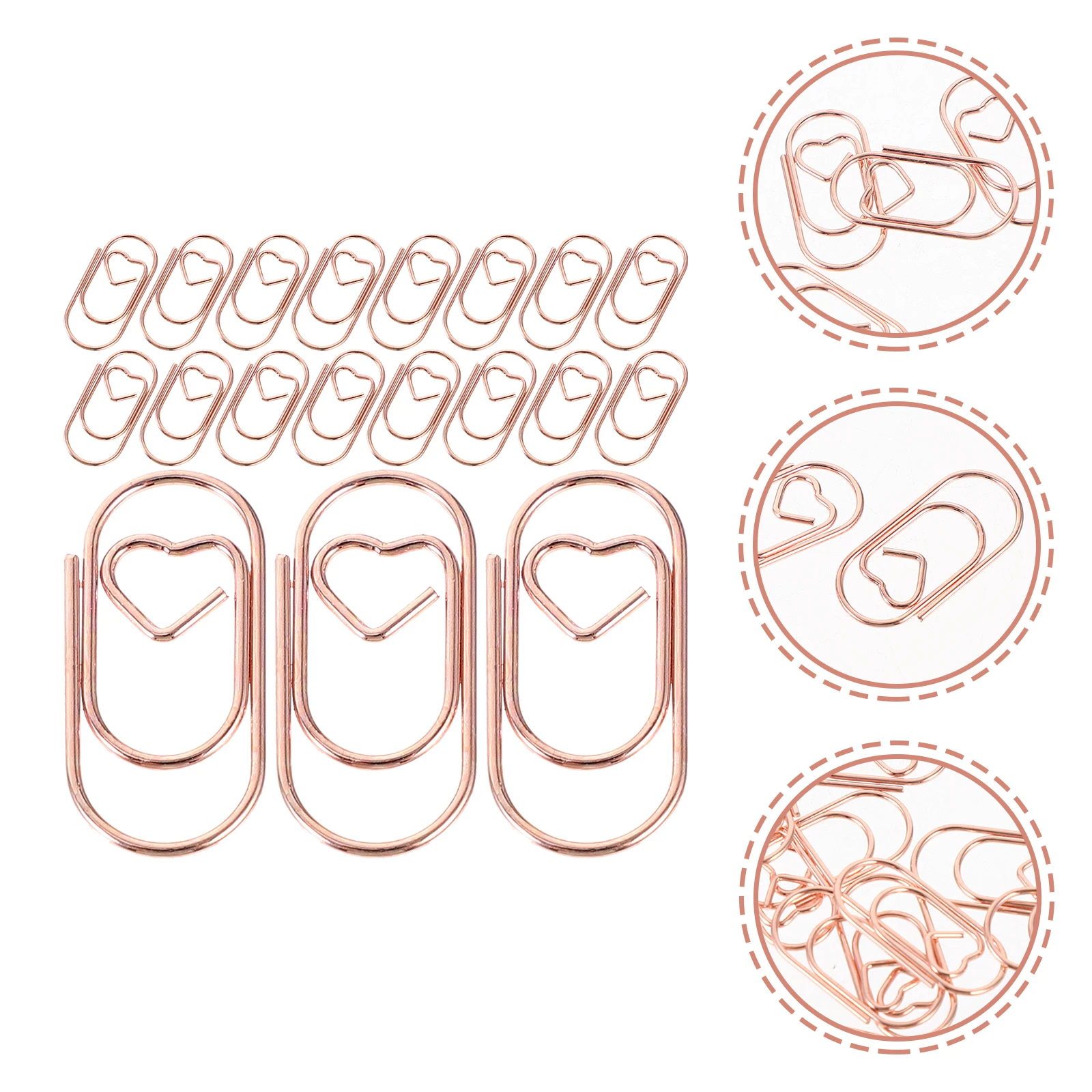 

Coated Metal Paper Clip Mini Clips Heart-shaped Decorative Paperclips for Crafting