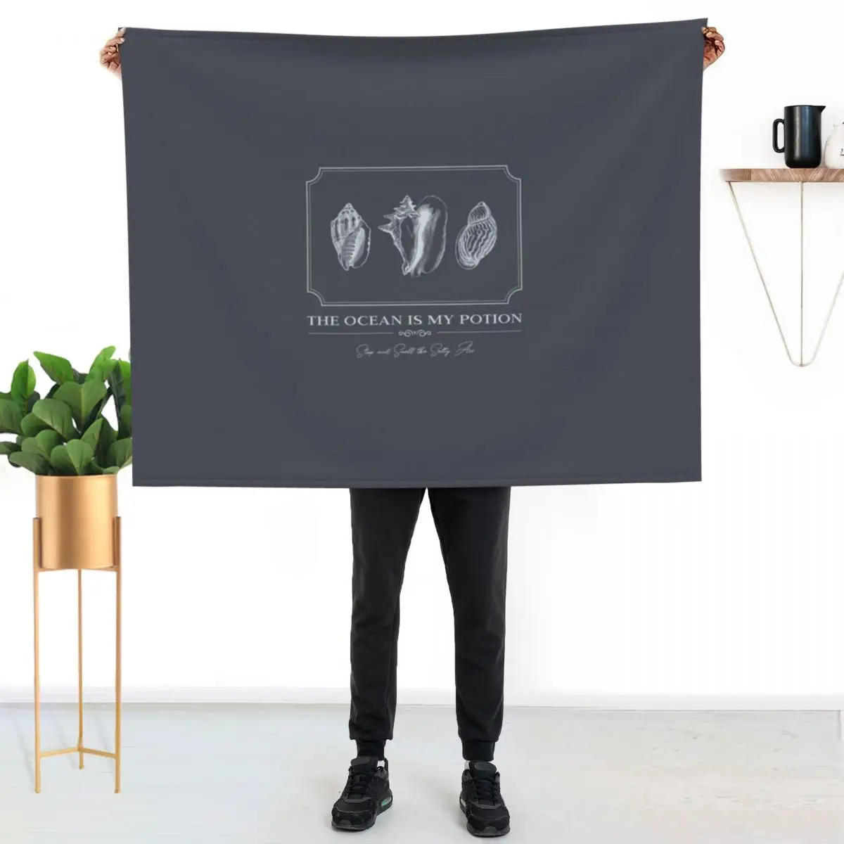 ~ SEA SHELL FOSSIL - The Ocean Is My Potion ~ Essential T Shirt Throw Blanket Flannels Kid'S Beautifuls Bed linens Blankets
