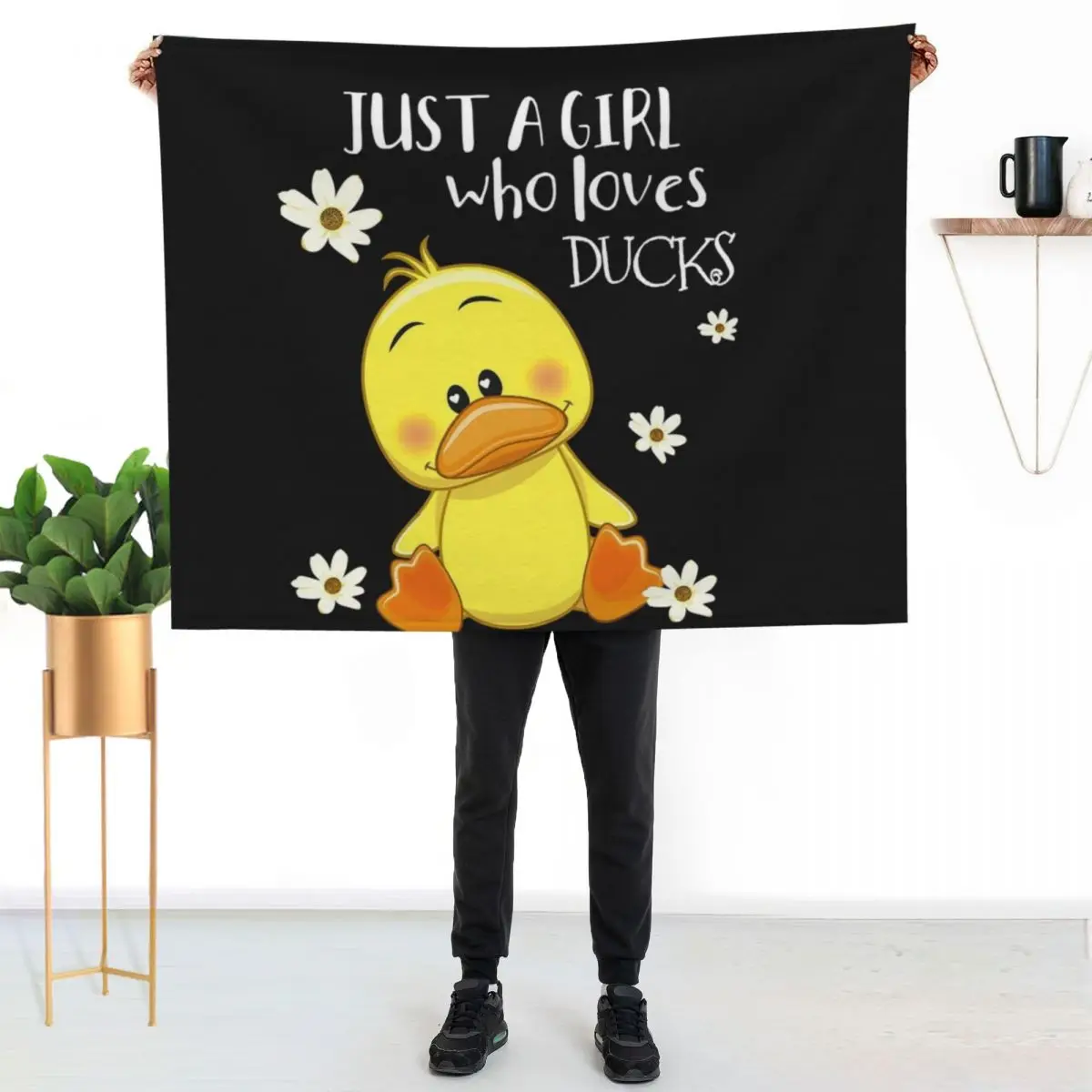 Just a Girl Who Loves Ducks - Cute Duck Lover Owner Throw Blanket Flannel blankets ands Travel Bed linens Sleeping Bag Blankets
