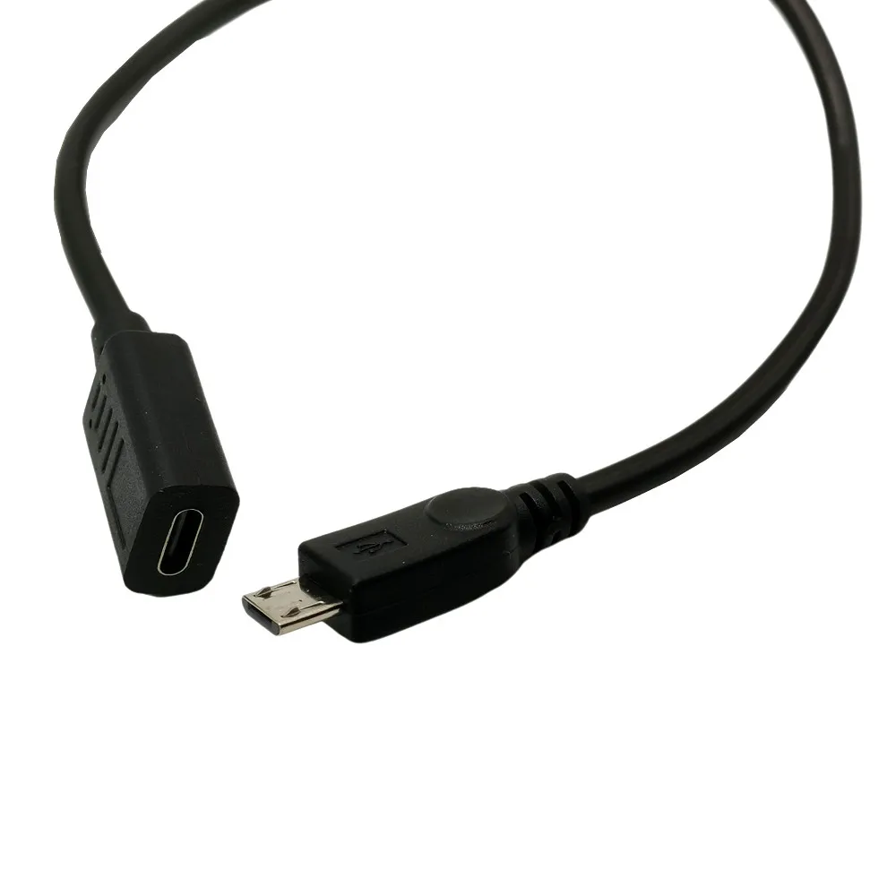 Micro-męska ładowarka USB typu C do Micro-B Adapter do kabla danych 90 stopni prostopadły 0.25m