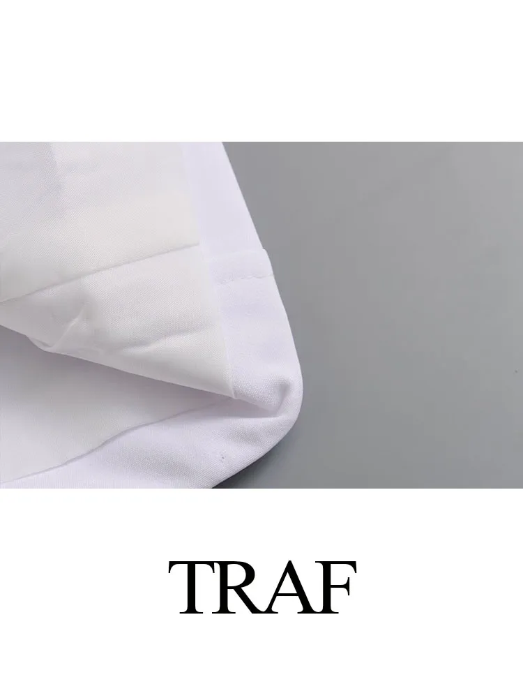 TRAF-سترة مزدوجة الصدر للنساء ، ياقة بيضاء مقلوبة لأسفل ، أكمام طويلة ، بدلة نسائية ، تخفيف ، سيدة المكتب ، الربيع ،!