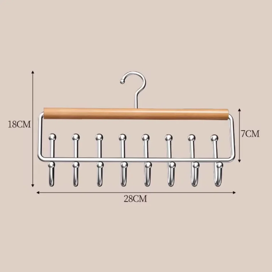 Strap Clothes Hanger Multifunctional Underwear Pants Hanger Storage Artifact Home Dormitory Solid Wood Hook Wardrobe Drying Rack