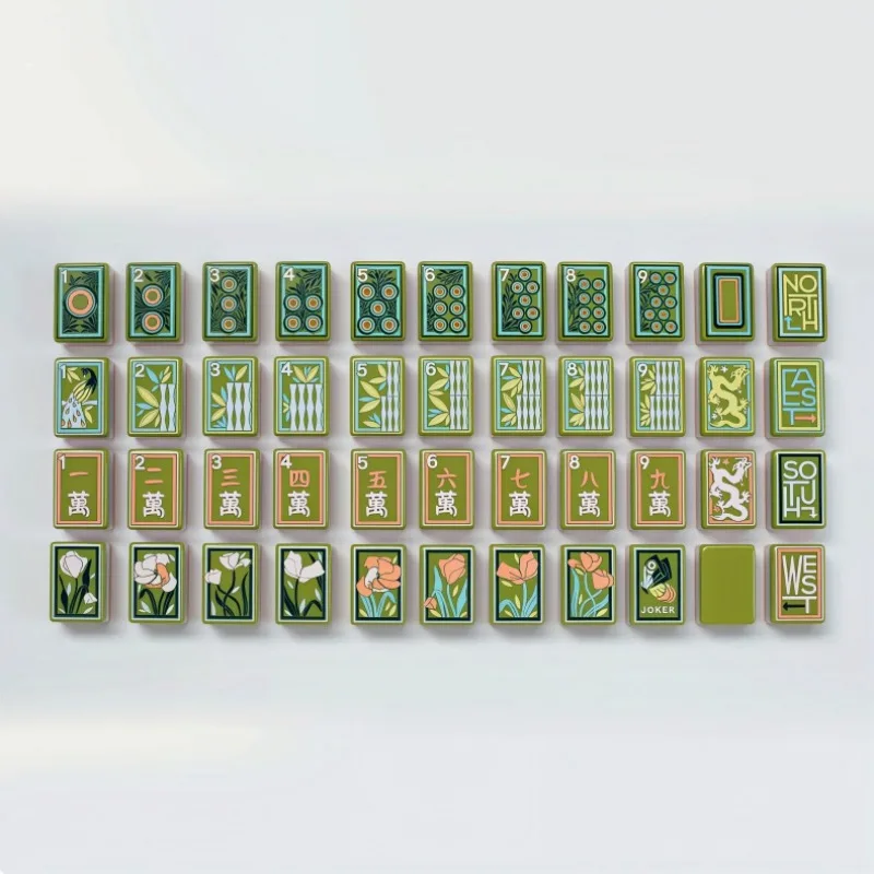 

Оптовый мини-набор для путешествий: новый многослойный зеленый бамбуковый маджонг с 160 гравированными акриловыми картами класса люкс в американском стиле