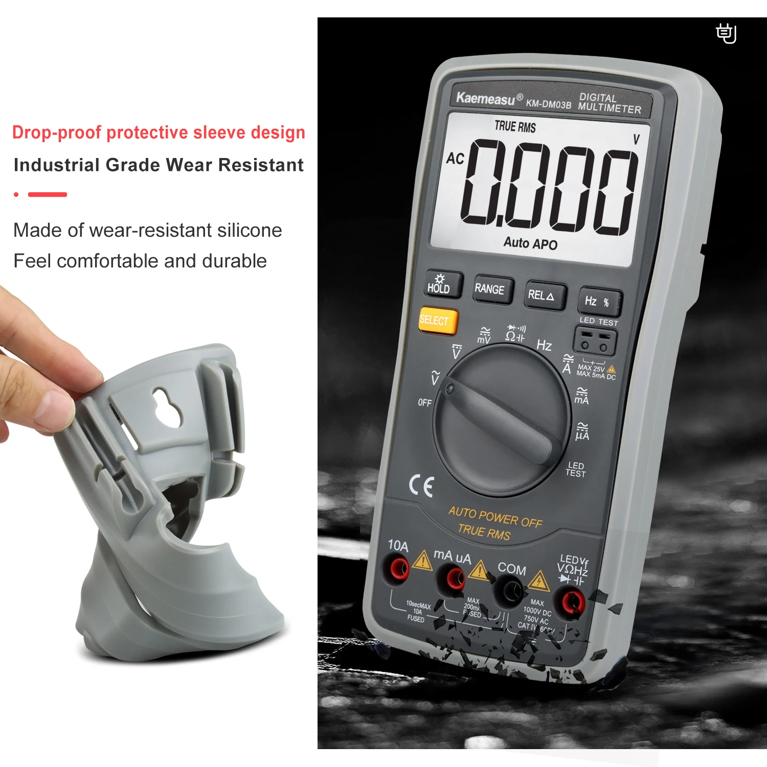 Kaemeasu New Large Screen 6000 Count Digital Multimeter DC/AC Resistance Capacitance Meters LED Testing KM-DM03B